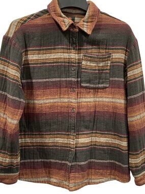 Mountain and Isles Flannel Shirt size M Brown Southwestern Gorpcore Skater Surf
